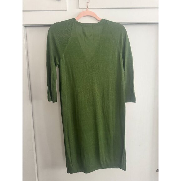 J. JILL V NECK GREEN LIGHTWEIGHT SWEATER DRESS SZ XS PETITE - Picture 3 of 3